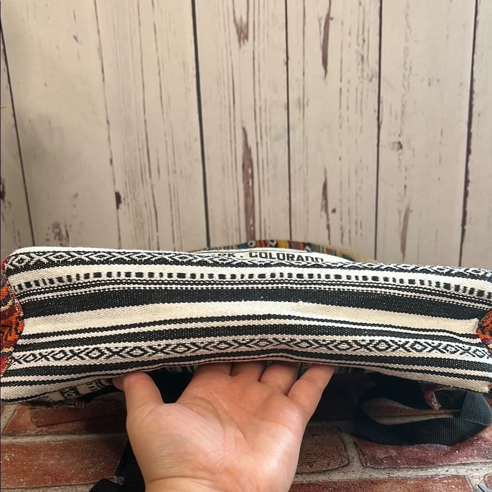 Jack Skellington Hemp Backpack Estes Park Colorado Boho Aztec‎ Sustainable NWOT